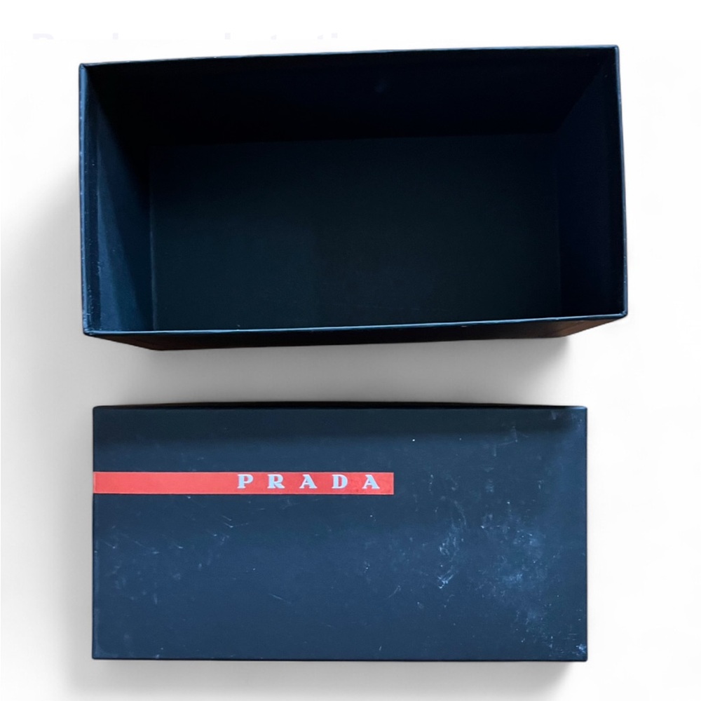Prada Black Sunglasses Box with Red Accent